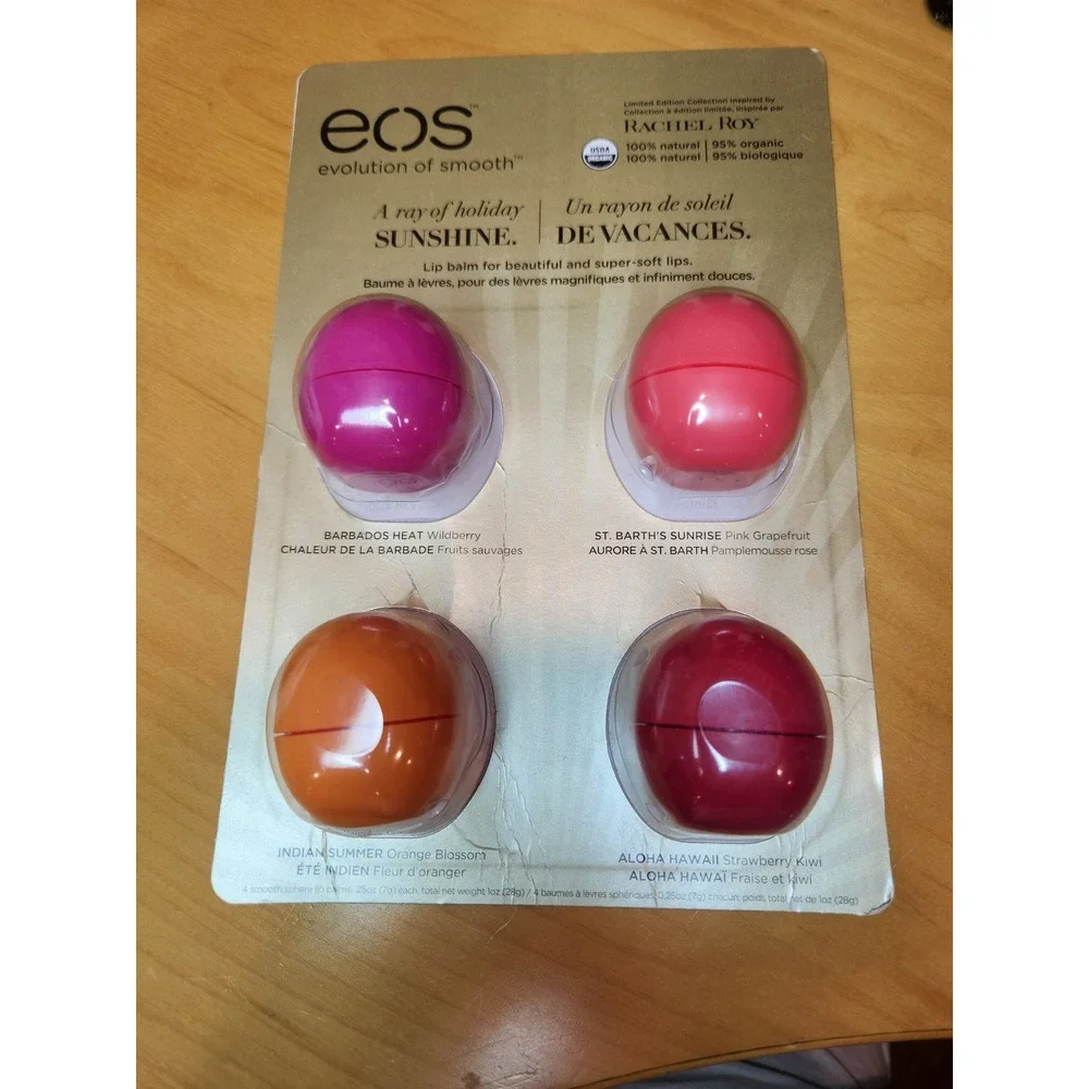 EOS Rachel Roy Holiday 2014 Limited Edition Lip Balm Set Sealed Rare 4 Pack RARE